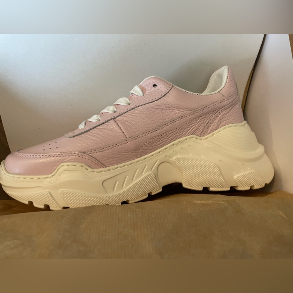 Joshua Sanders Womens Donna Tumbled Leather Sneakers Rose 39/9 NWT